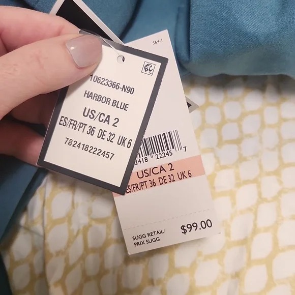 NWT Nine West Light Blue Satin Lined Blazer W Matching Skirt Set, Size 2 - Picture 11 of 11